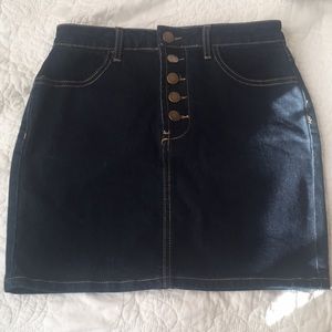 F21 High Waisted Denim Mini Skirt
